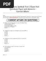 Nigeria Navy Free Aptitude Test Past Question Answer