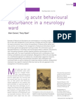 Managing Acute Behavioural Disturbance in A Neurology Ward: Review