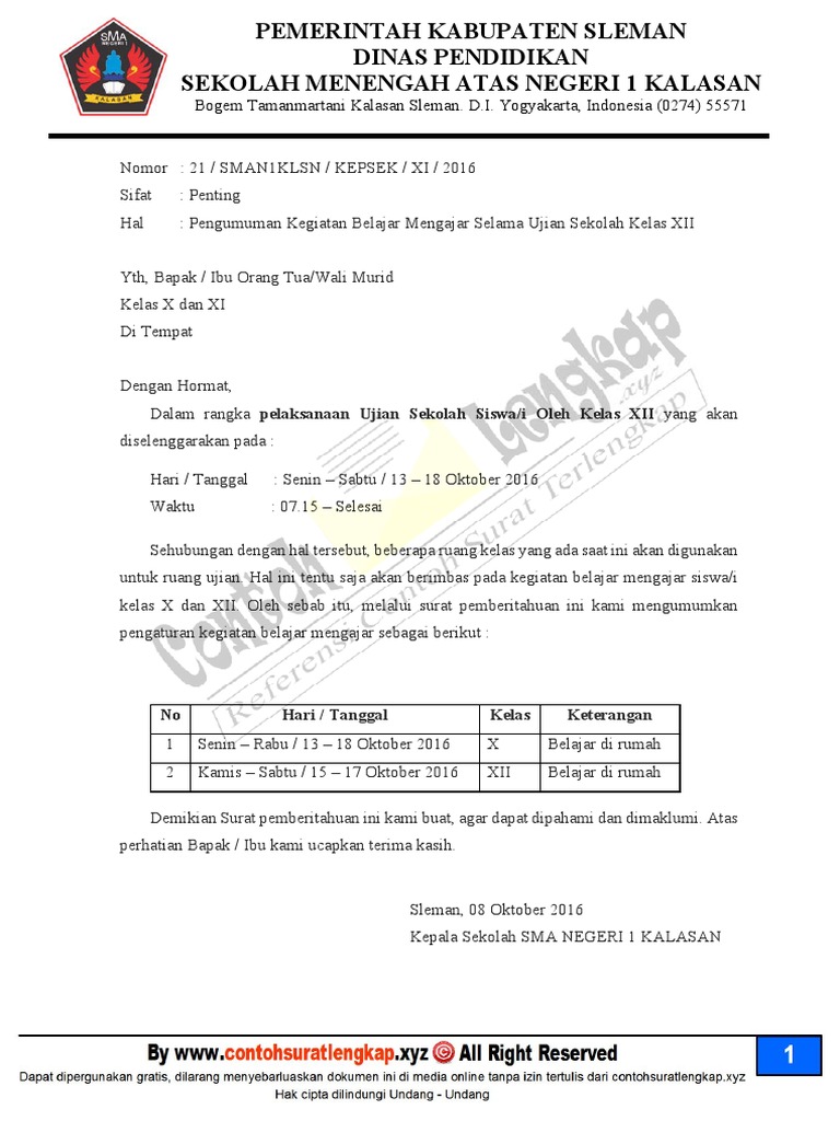 Contoh Pengumuman Tema Study Tour  lifehacked1st.com