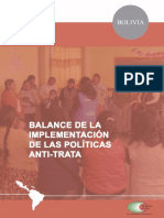 Bolivia - Balance Implementación Políticas Antitrata