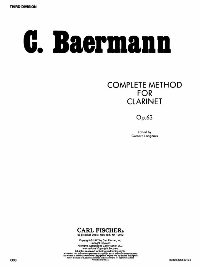 Baermann, Carl - Clarinet Method, Op.63 (Part 3) PDF | PDF