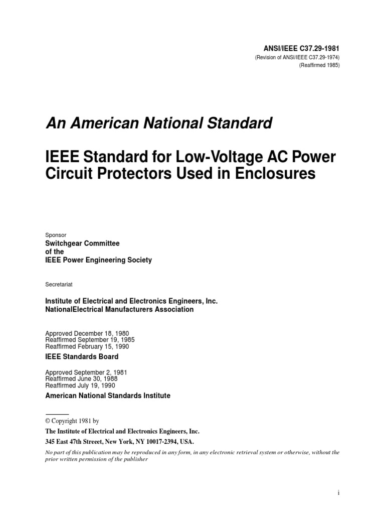 ANSI-IEEE C37.29-1981 | Fuse (Electrical) | Insulator (Electricity)