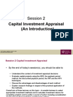 Session 2: Capital Investment Appraisal (An Introduction)