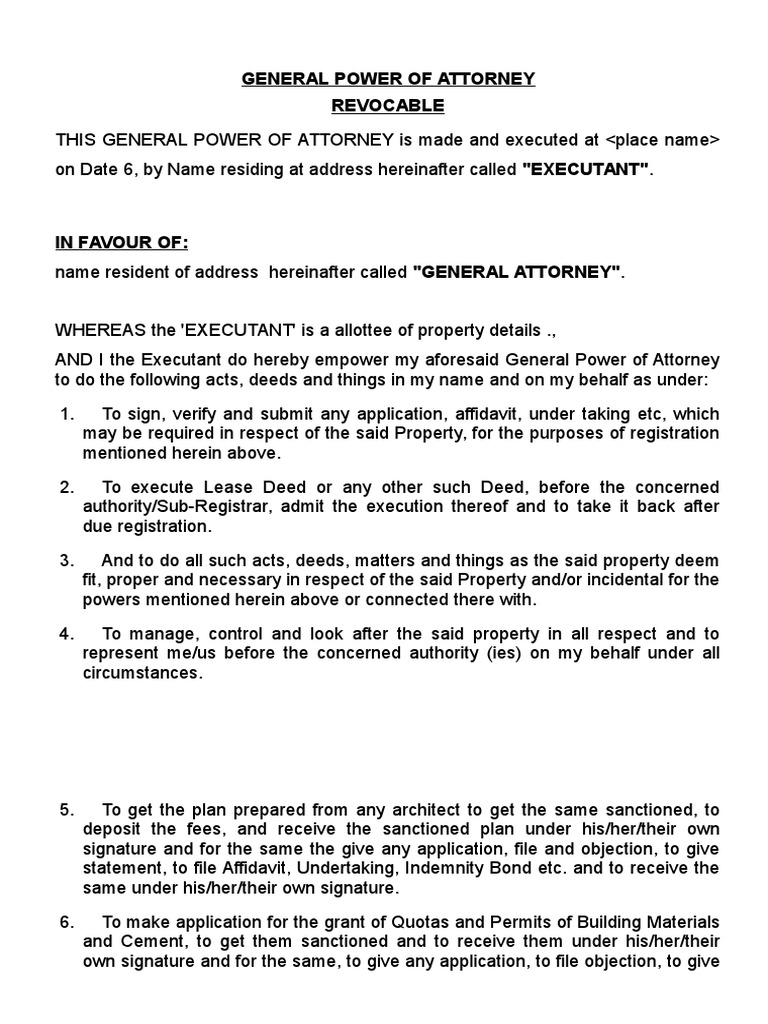 power of attorney vs deed of assignment