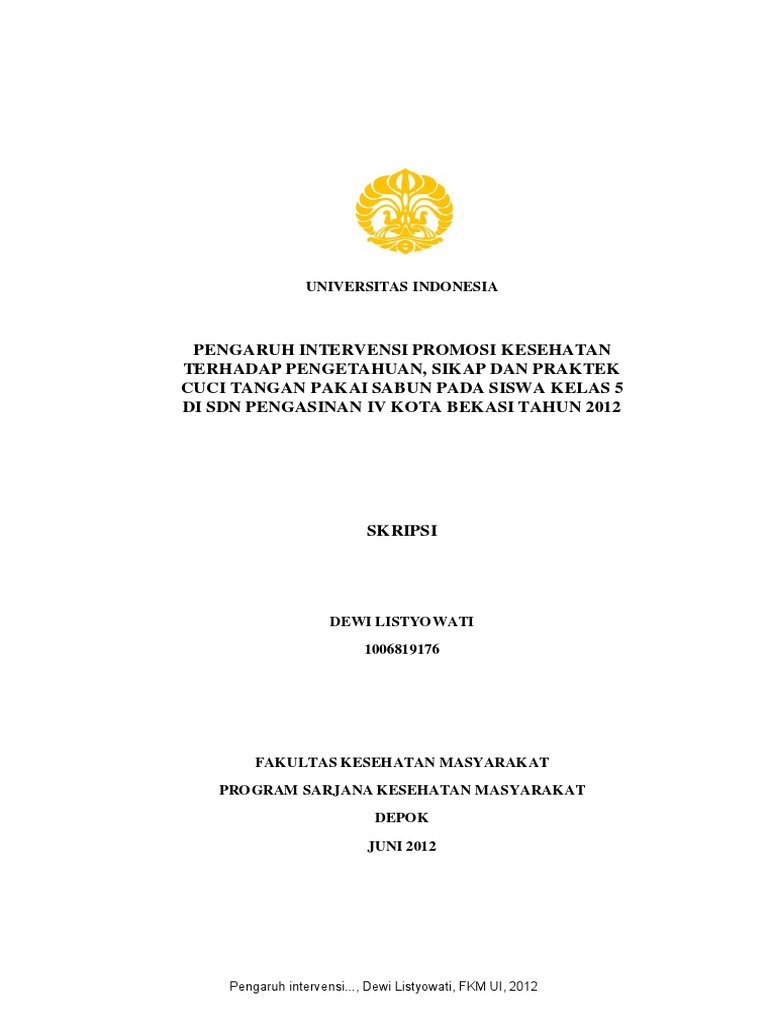 Contoh Skripsi UI PDF | PDF | Karier & Perkembangan | Pengembangan Diri