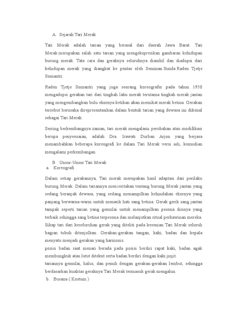 Mini Paper Tari Merak | PDF
