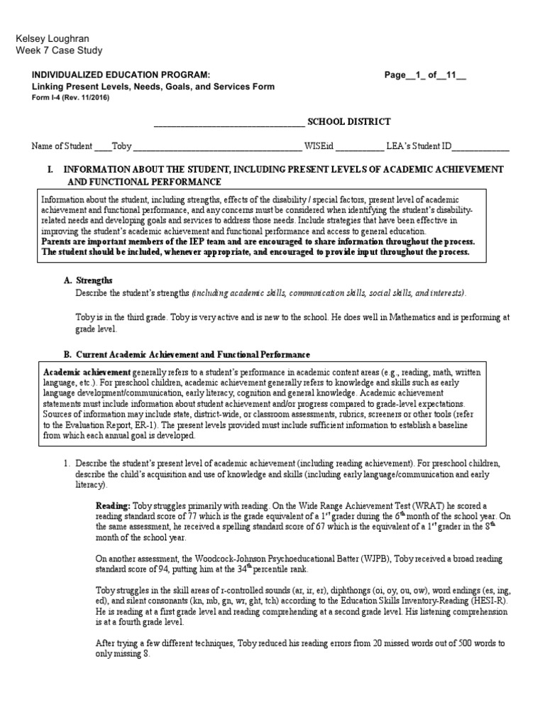 Iep transition planning examples image