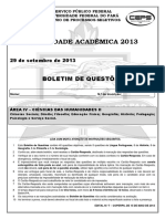 Prova Vestibulinho 2013 PDF