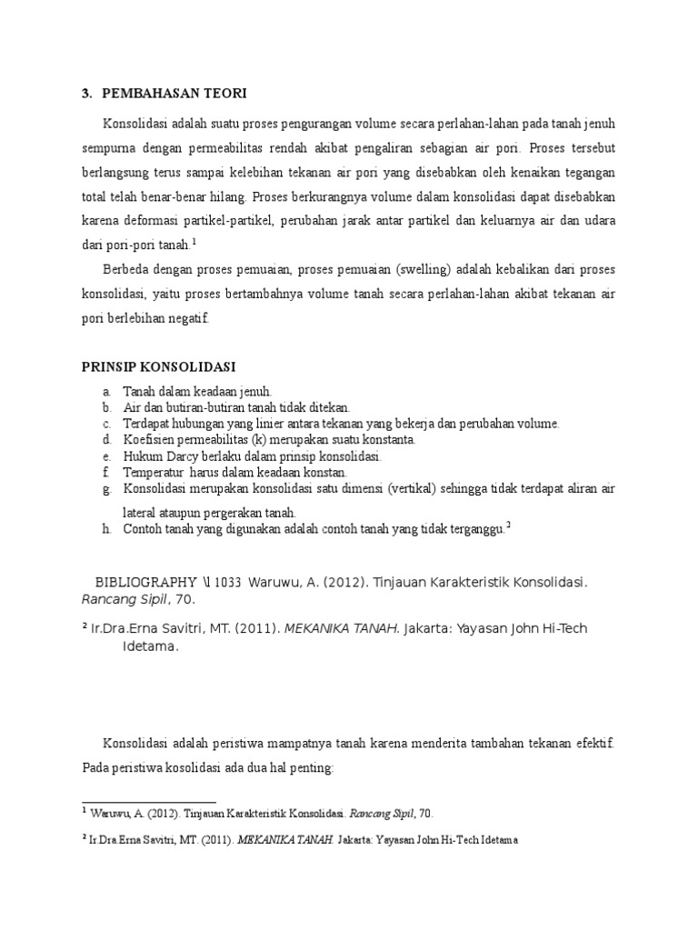 Contoh Soal Dan Penyelesaian Konsolidasi Mekanika Tanah ...