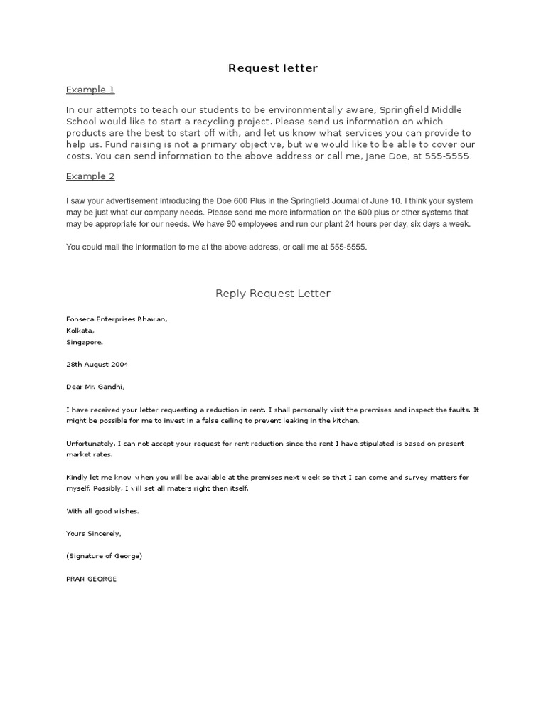 Request Letter | PDF | Career & Growth | Business