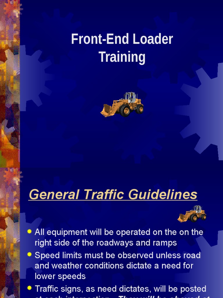 FrontEnd Loader Training PDF Manual Transmission Traffic