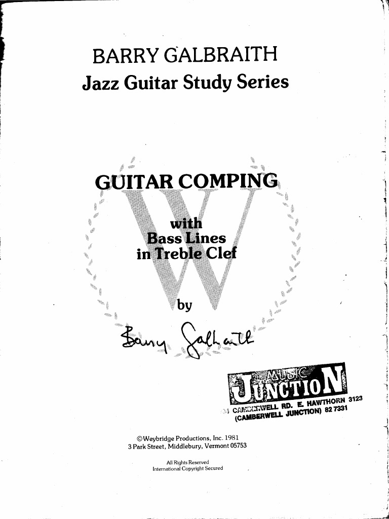 Jazz Method Guitar Comping Partitions)
