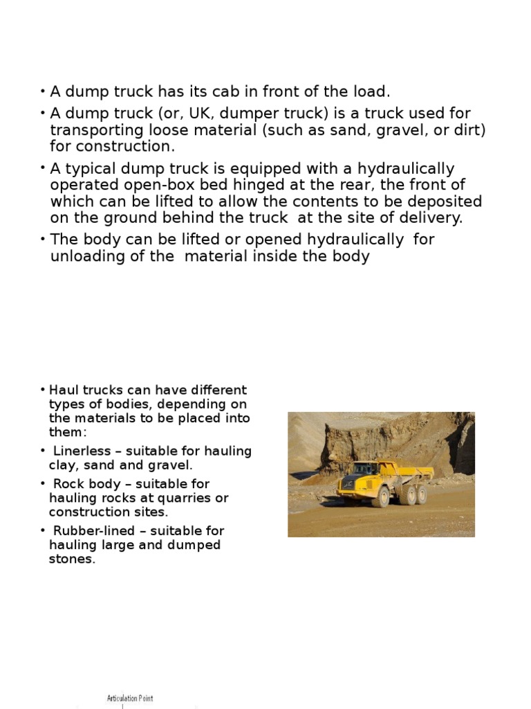 Dump Truck Safety and Operation Guide | PDF | Truck | Vehicle Technology