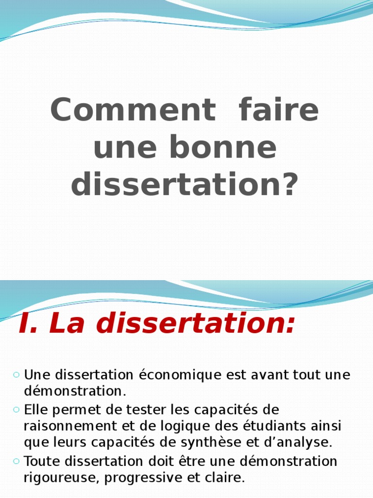 technique d'une bonne dissertation