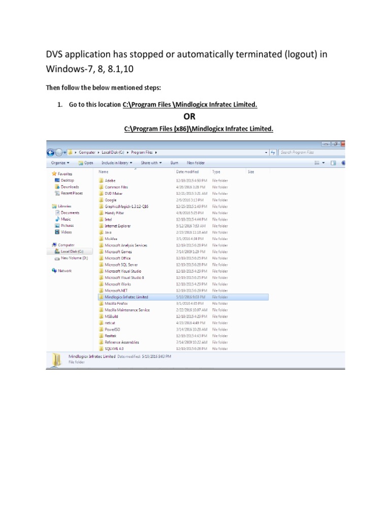 Fixing DVS Application Termination Issues | PDF