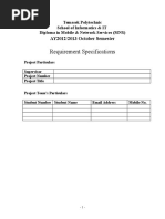 Requirement Specifications Template