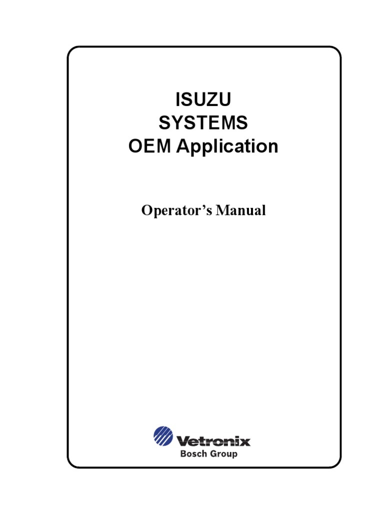 Isuzu Operators Manual | Pickup Truck | Land Vehicles