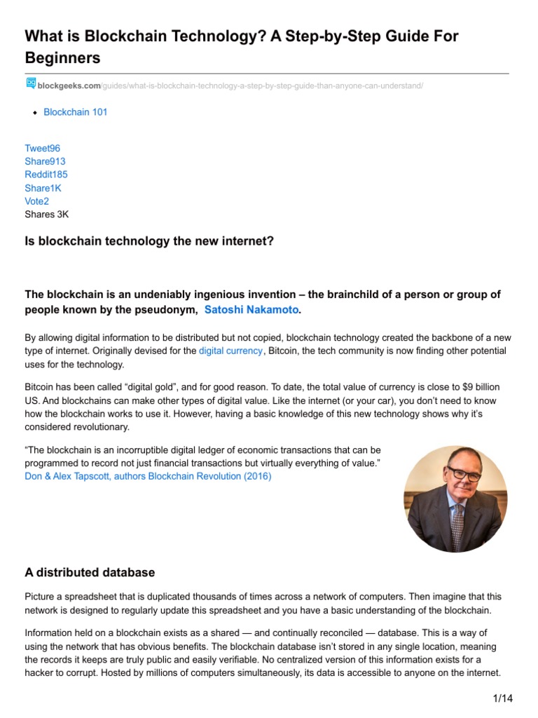 Beginner's Guide to Blockchain Technology | PDF | Blockchain (Database ...