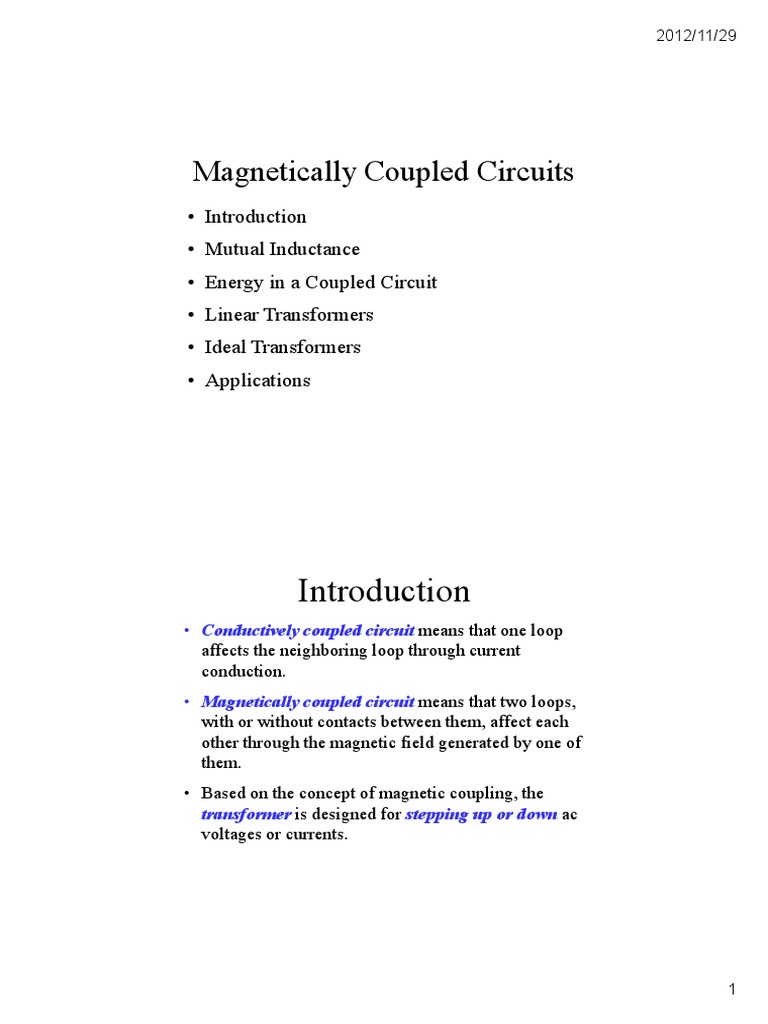 Magnetically Coupled Circuit Analysis | PDF | Inductor | Inductance