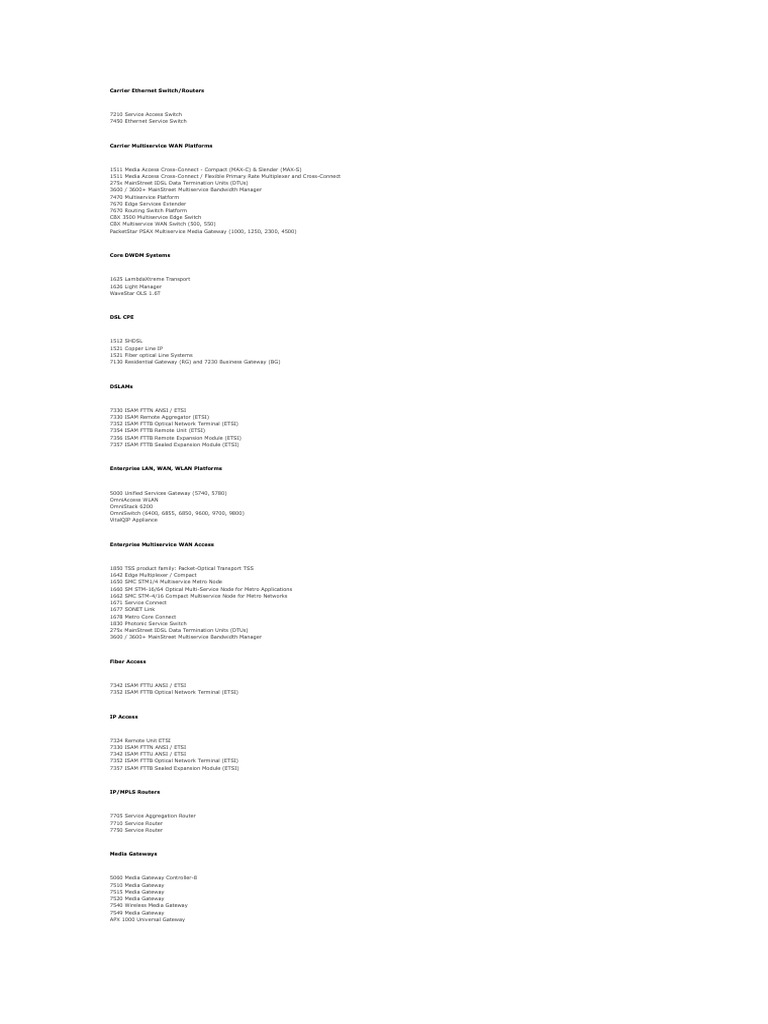 Alcatel Network Systems Overview | PDF | Communications Protocols ...