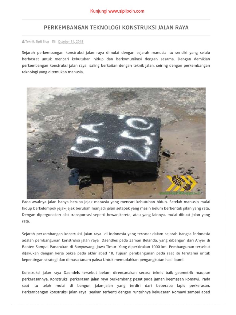 Proses pembangunan jalan menggunakan teknologi modern