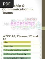 Leadership & Communication in Teams: BA 2017 Fall 2013