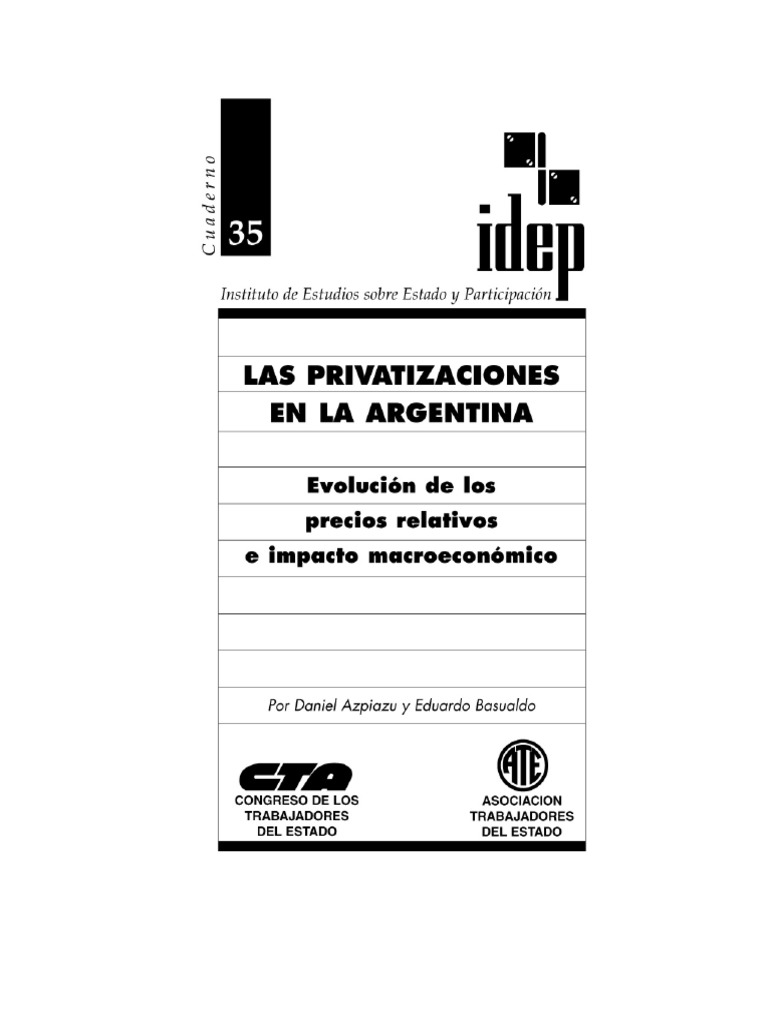 45las Privatizaciones en La Argentina ATE | PDF | Privatización ...