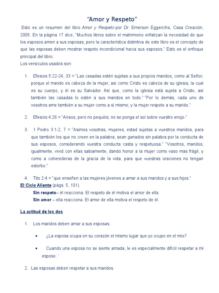 Amor y Respeto en el Matrimonio | PDF | Amor | Cristo (título)
