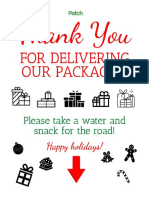 Thank You For Delivering Our Packages - Printable 