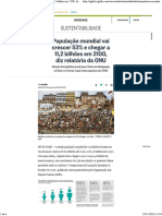 População Mundial Vai Crescer 53% e Chegar A 11,2 Bilhões em 2100, Diz Relatório Da ONU - Jornal O Globo