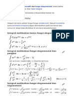 Daftar Integral Dari Fungsi Eksponensial