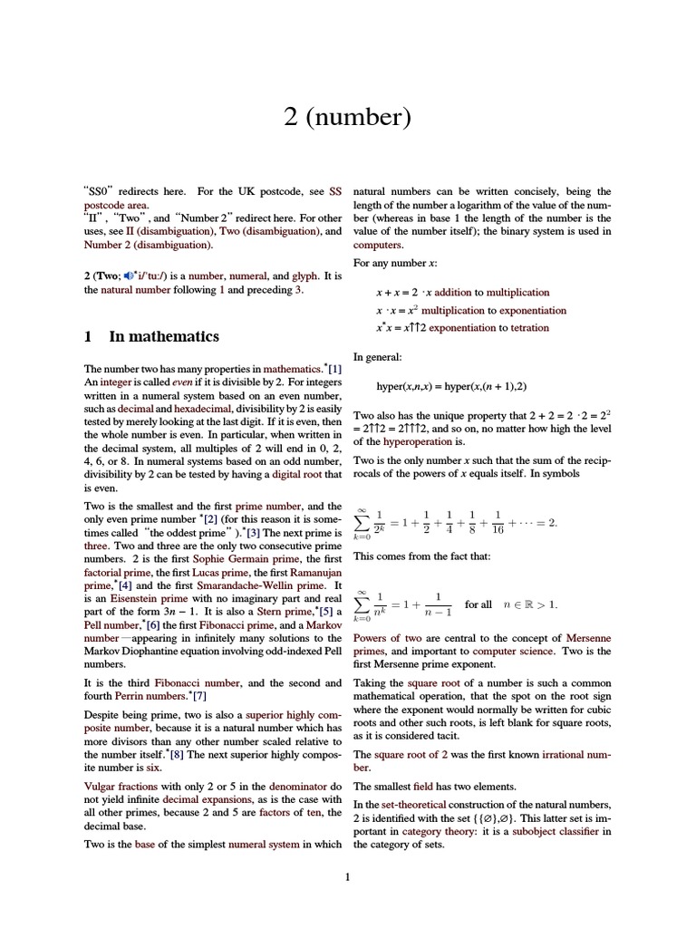 Understanding the Number Two in Math | PDF | Jewish Holidays | Prime Number