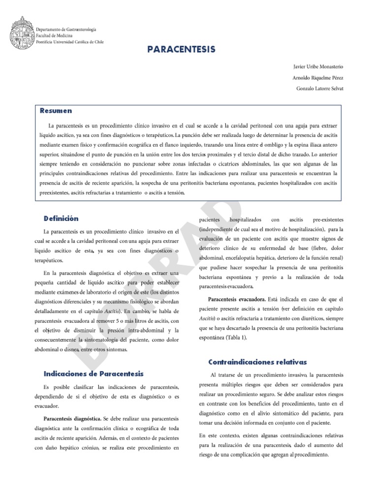 Paracentesis PDF | PDF