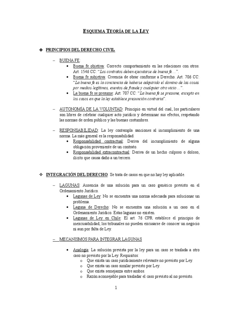 Esquema Teoría de La Ley | PDF | Analogía | Juez