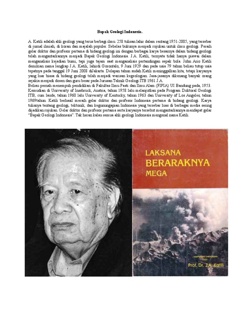 Warisan J.A. Katili, Bapak Geologi Indonesia | PDF | Ilmu Sosial