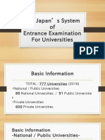 The Japan's System of Entrance Examination For Universities
