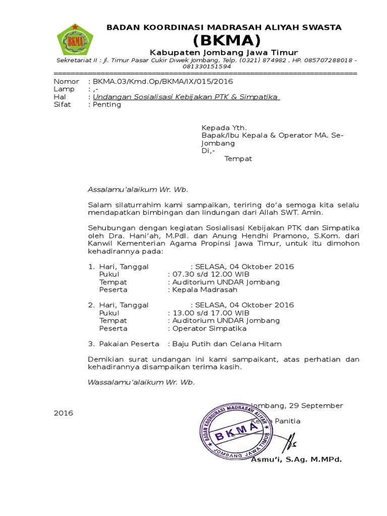 Format Lampiran Surat Menyurat Ukm