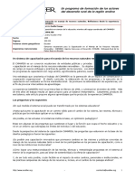 Un Programa de Formación de Los Actores de Desarrollo Rural de La Región Andina