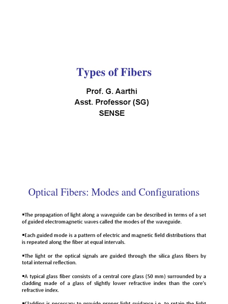 Types of Optical Fiber Explained | PDF | Optical Fiber | Refractive Index