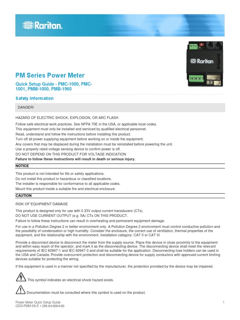 Power Meter Quick Setup Guide | PDF | Mains Electricity | Electrical ...