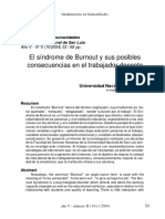 Dialnet ElSindromeDeBurnoutYSusPosiblesConsecuenciasEnElTr 2004369 PDF