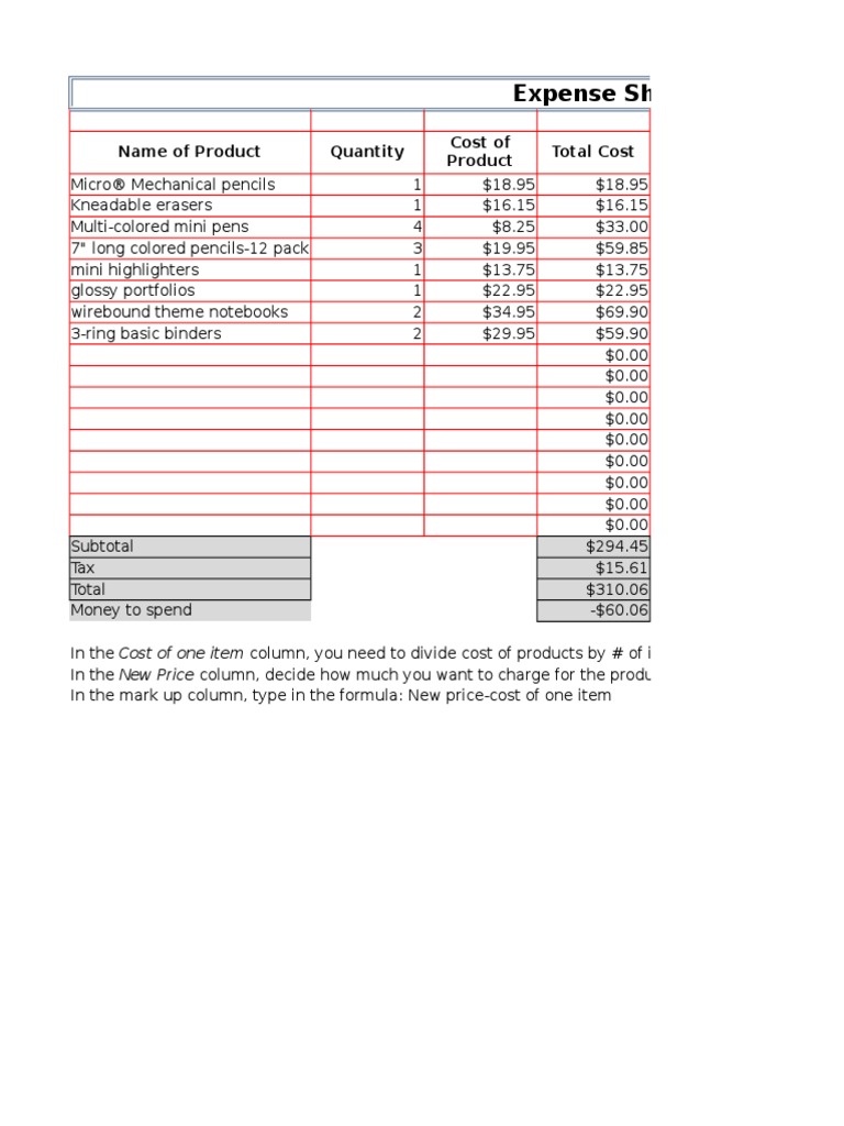 Expense Form 2 2 1 | PDF