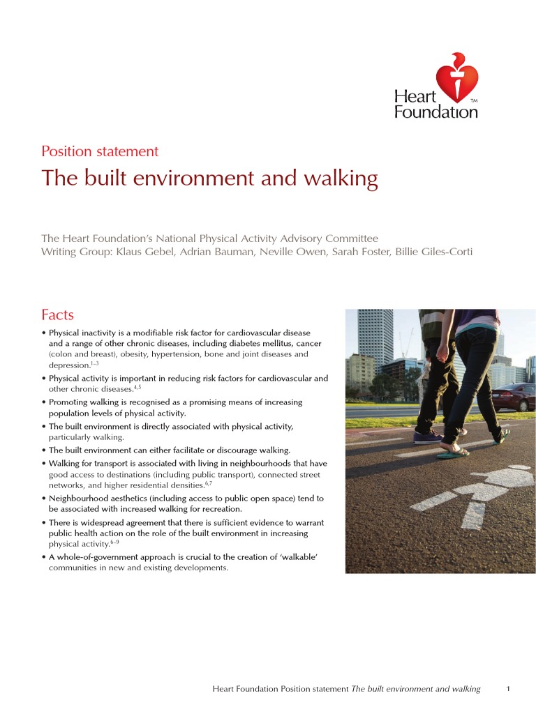 Built Environment - Position Statement | PDF | Built Environment | Walking