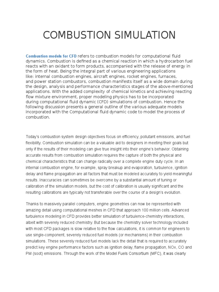 COMBUSTION SIMULATION.docx Chemical Engineering Chemistry Free 30