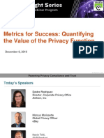 Webinar - Metrics For Success: Quantifying The Value of The Privacy Function