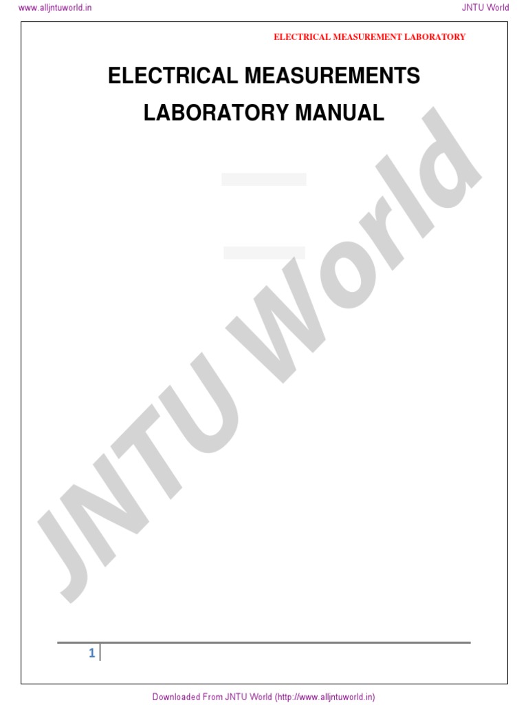 Electrical Measurement Lab Manual | PDF | Power Supply | Alternating ...