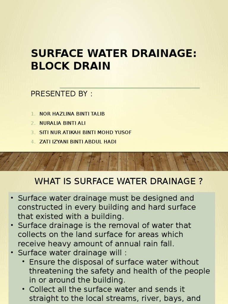 Surface Water Drainage Overview | PDF | Drainage | Mortar (Masonry)