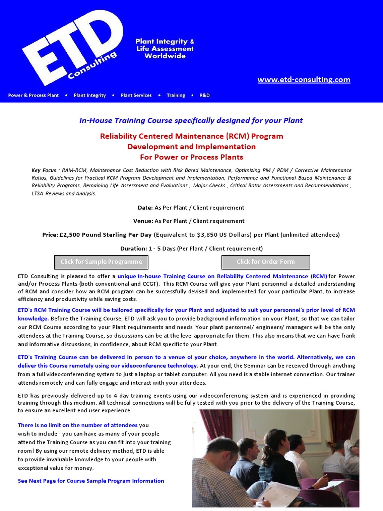 In-House RCM Training for Power Plants | PDF | Reliability Engineering ...