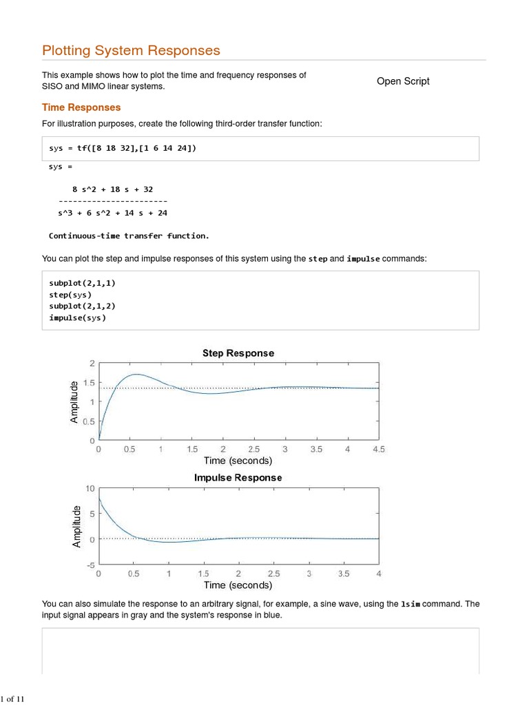 Plotting System Responses - MATLAB Simulink | PDF | Control Theory ...