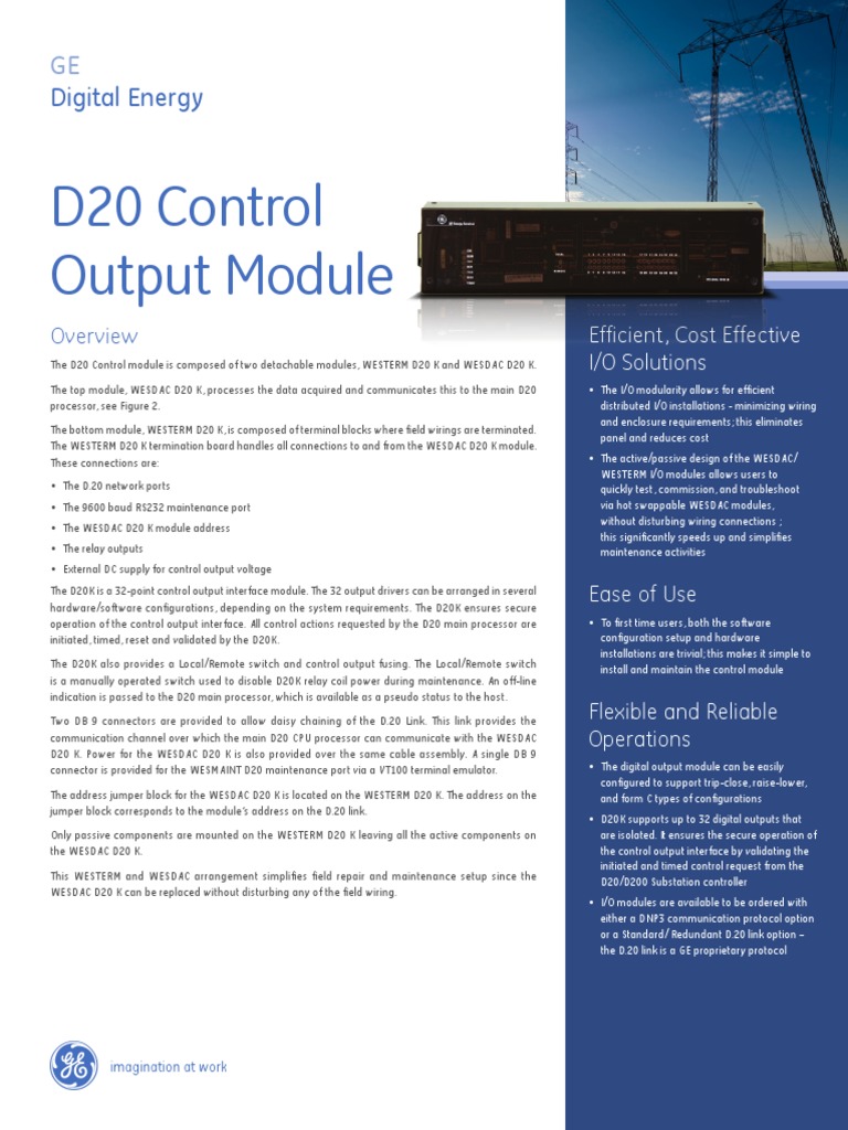 D20 Control Output Module | Download Free PDF | Relay | Electricity